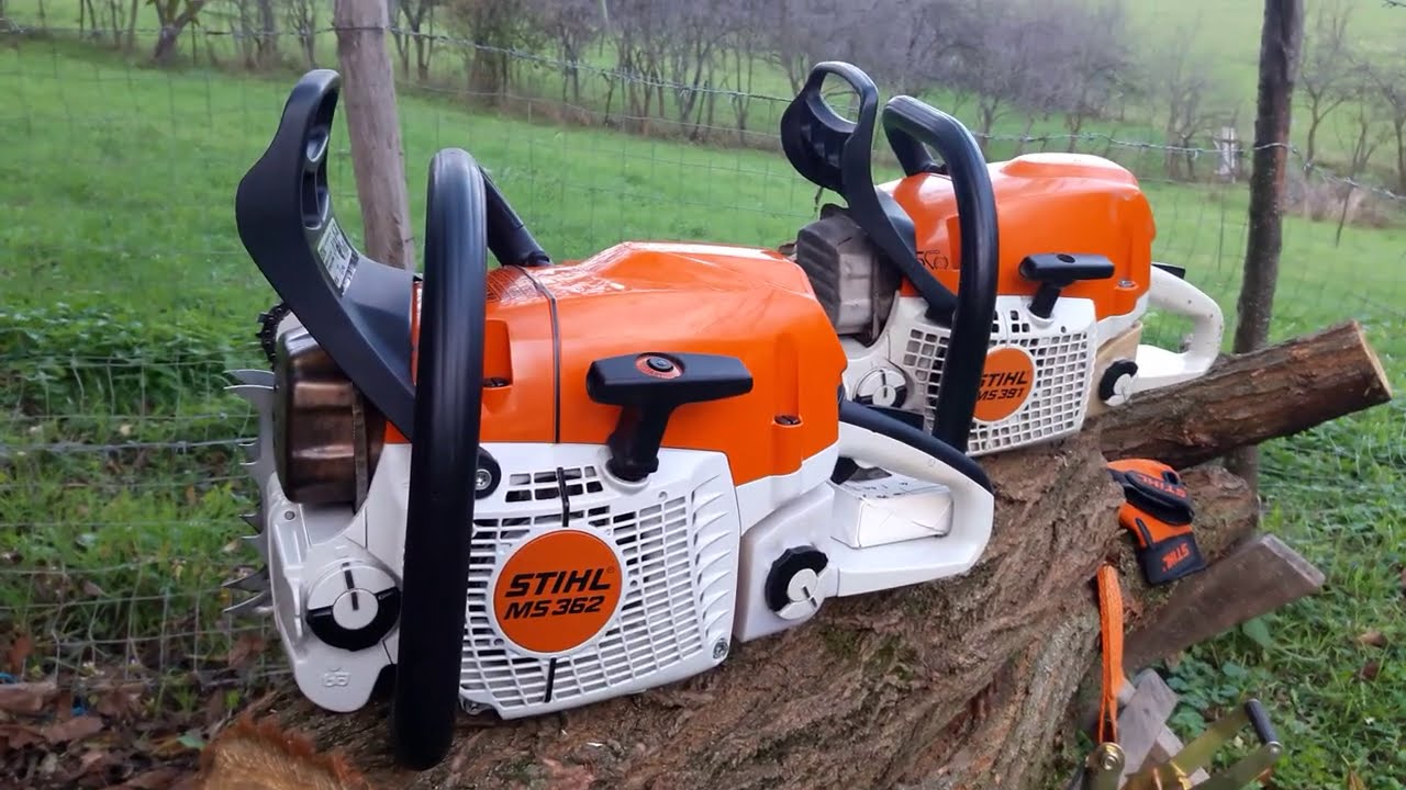 STIHL ms 391 vs STIHL ms 362 same chain same bar. - YouTube