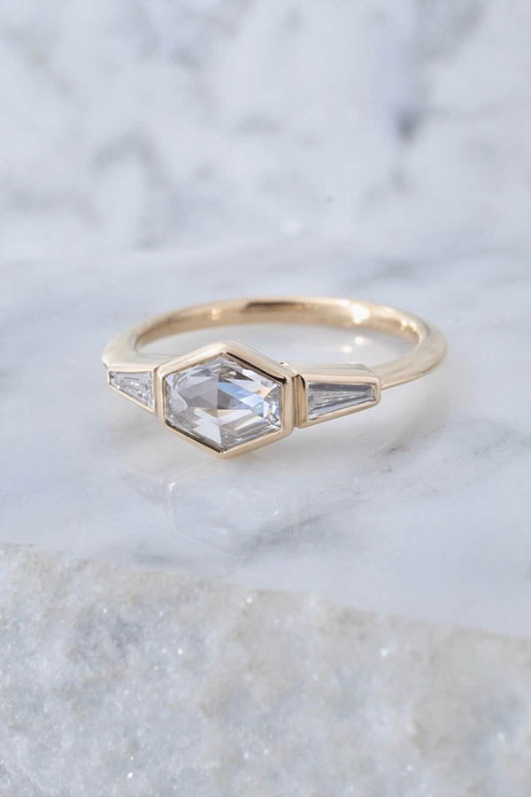 Geometric Bezel with Tapered Baguettes