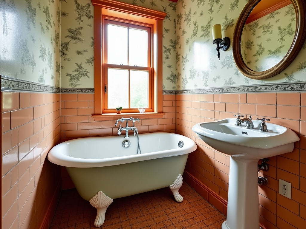 Charming Retro Vibes in Small Bathrooms