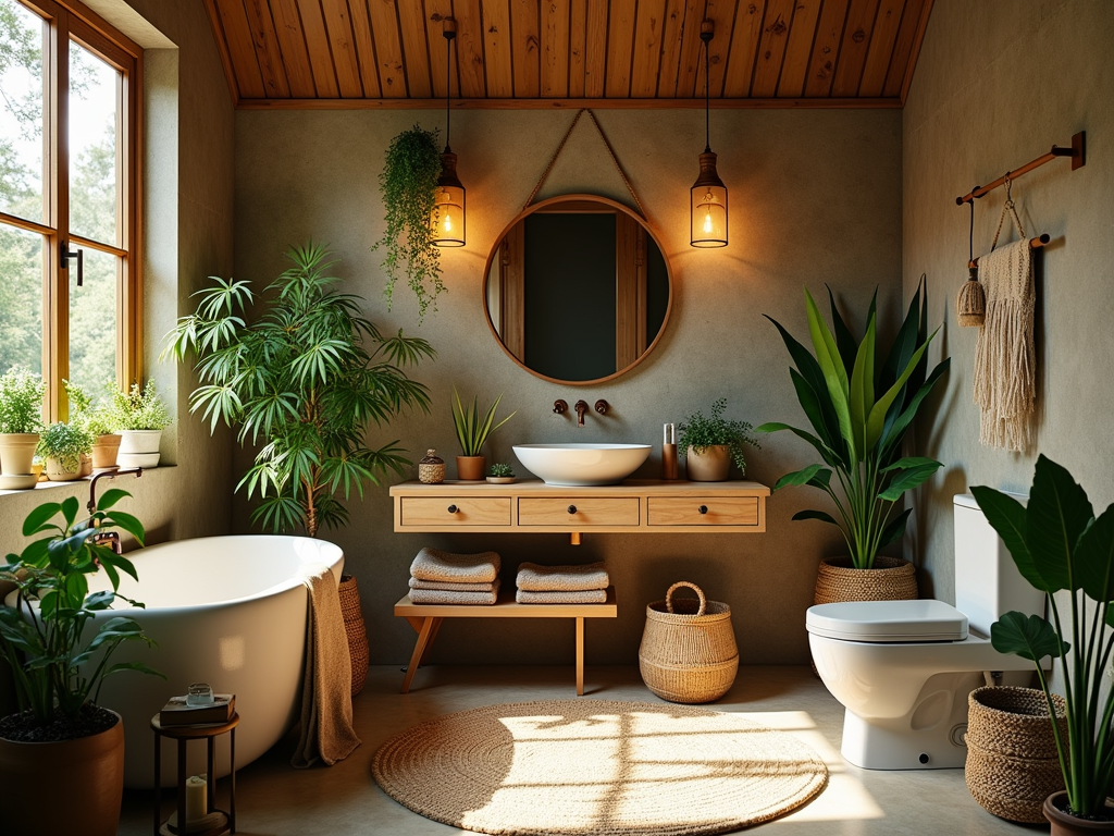 Eco-Bohemian Bliss: Transform Your Small Bathroom