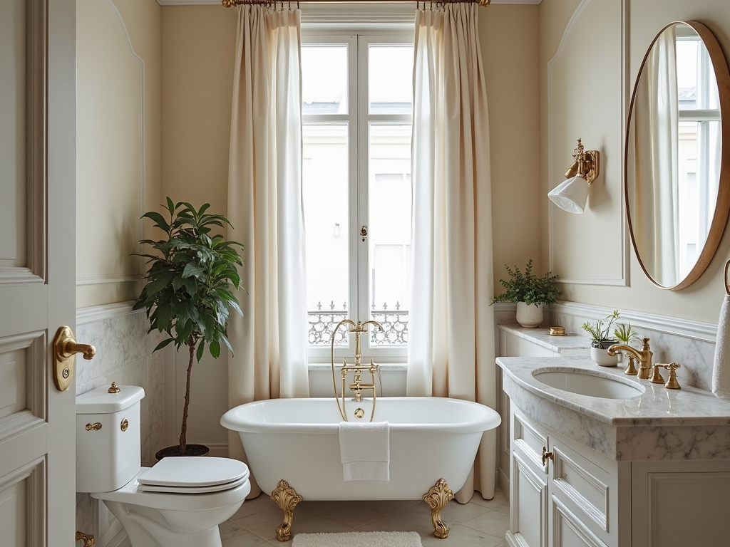 Charming Parisian Small Bathrooms: Space-Saving Elegance