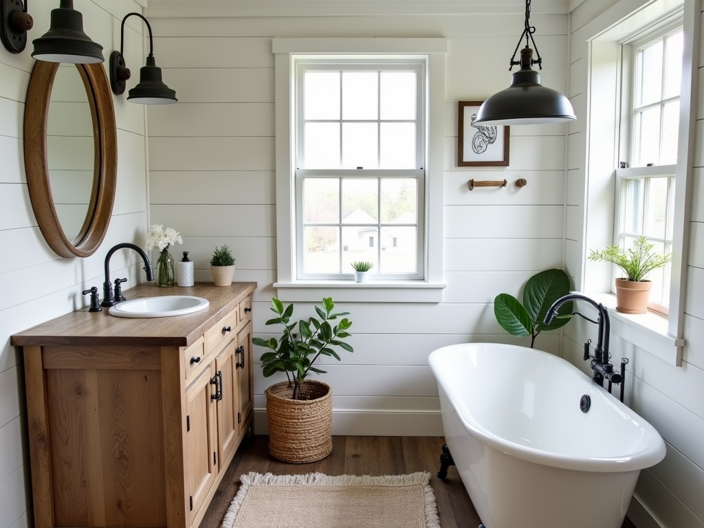 Charming Small Bathroom Ideas: Modern Farmhouse Style