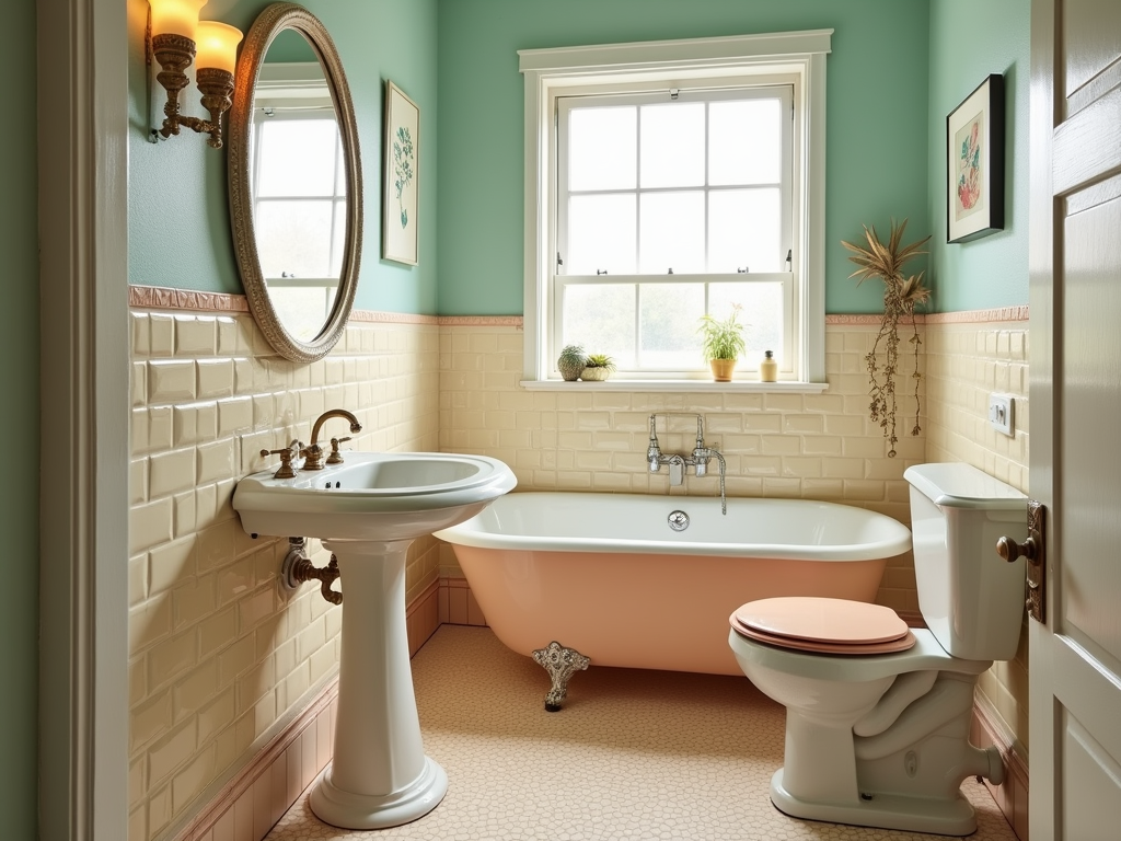 Charming Small Bathroom Retro Ideas