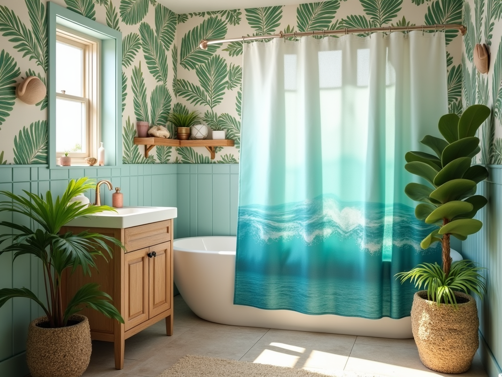 Transform Your Small Bathroom to a Tropical Coastal Oasis