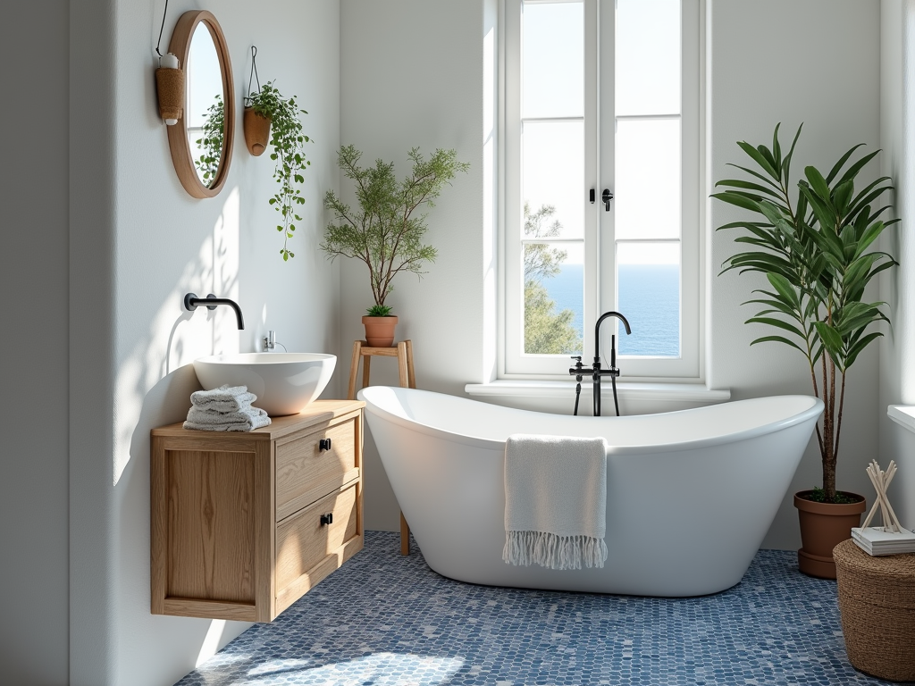 Transform Your Small Bathroom with Greek Mediterranean Charm