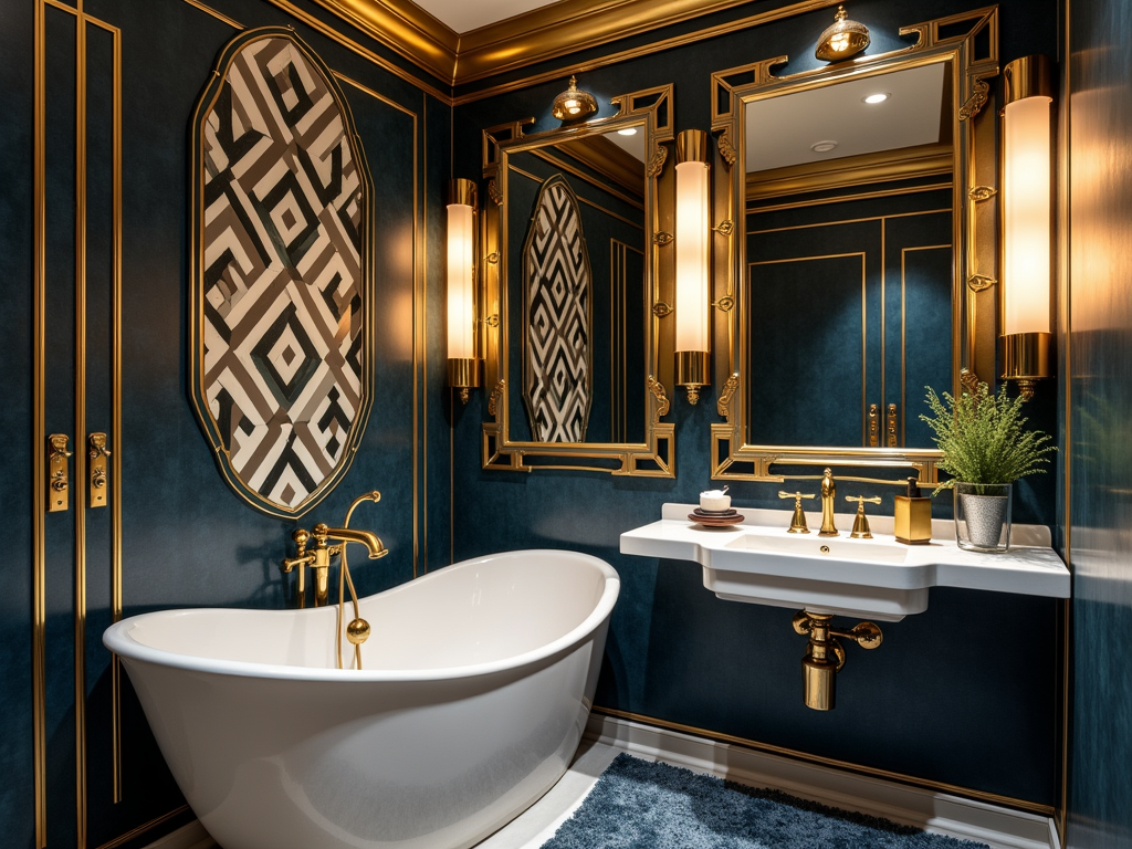 Glam Up Your Small Bathroom with Art Deco Hollywood Regency Style