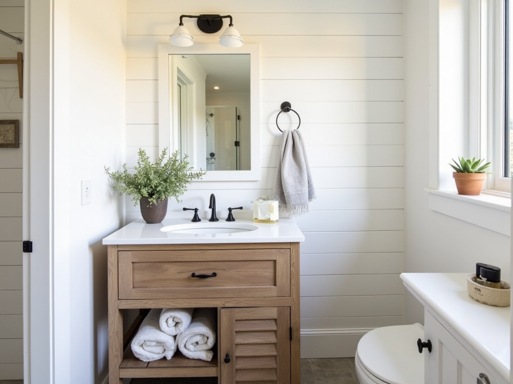 Charming Small Bathroom Ideas: Modern Farmhouse Style